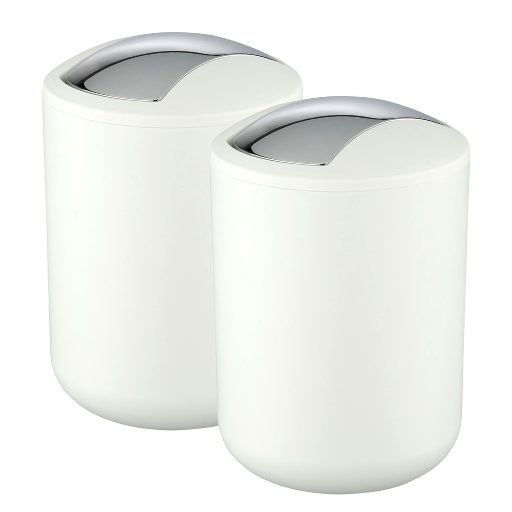 Poubelle à couvercle oscillant Brasil S blanc  set de 2, à 2 l