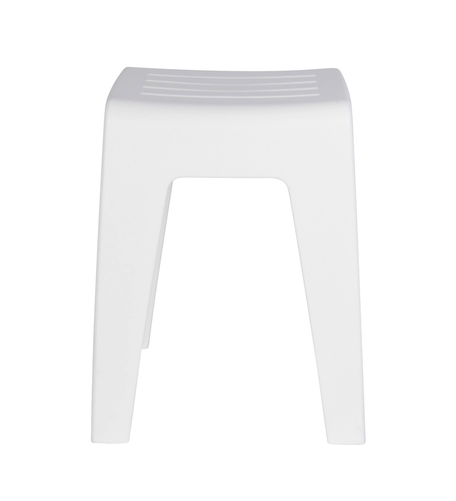 Tabouret pour salle de bain Kumba blanc  plastique