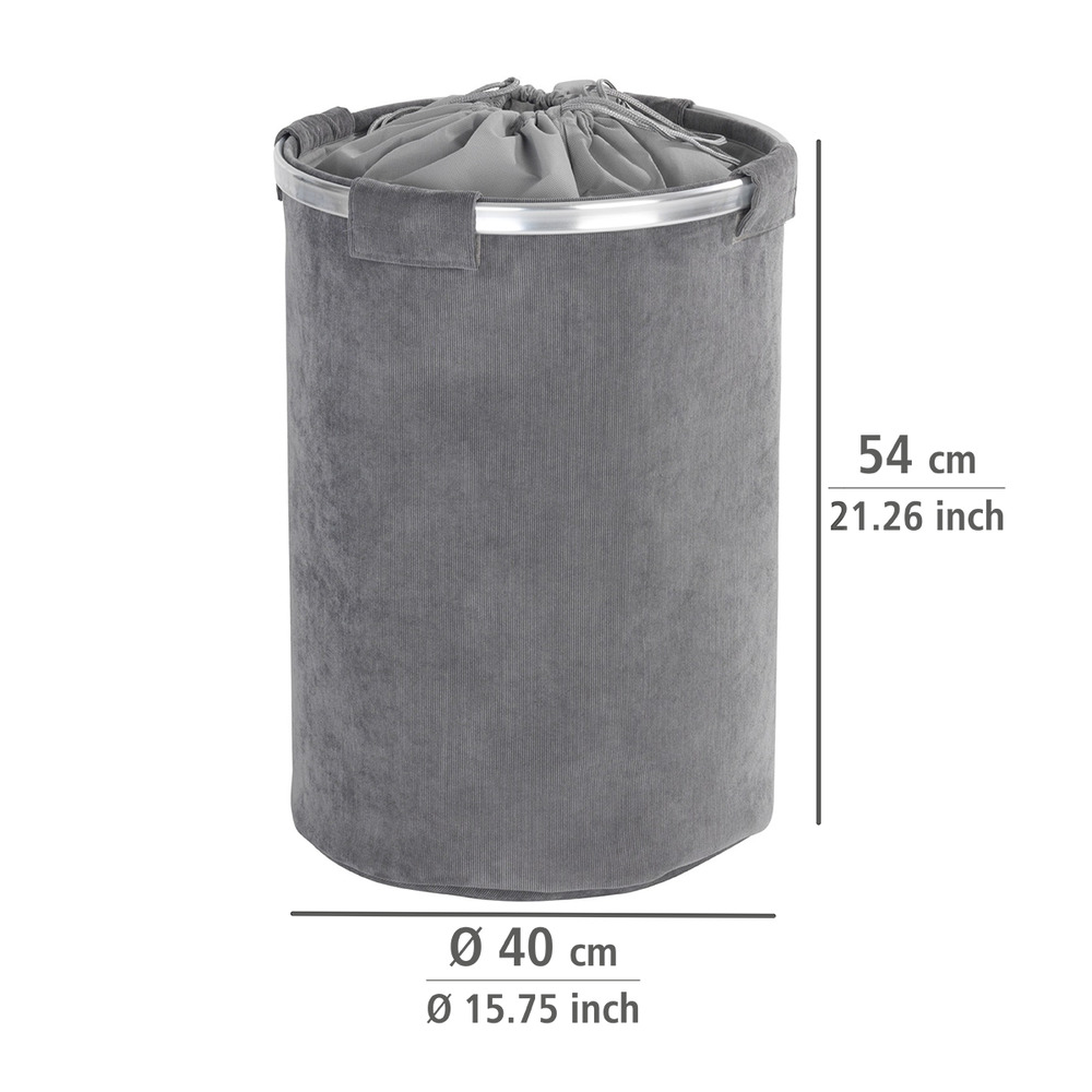 Panier à linge Cordoba gris, Corbeille à linge, 68L, polyester  Capacité : 68 litres