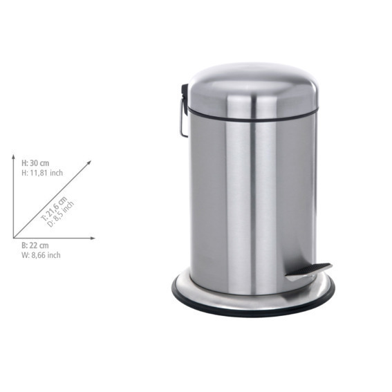 Poubelle à pédale Nova  3 l, acier inox