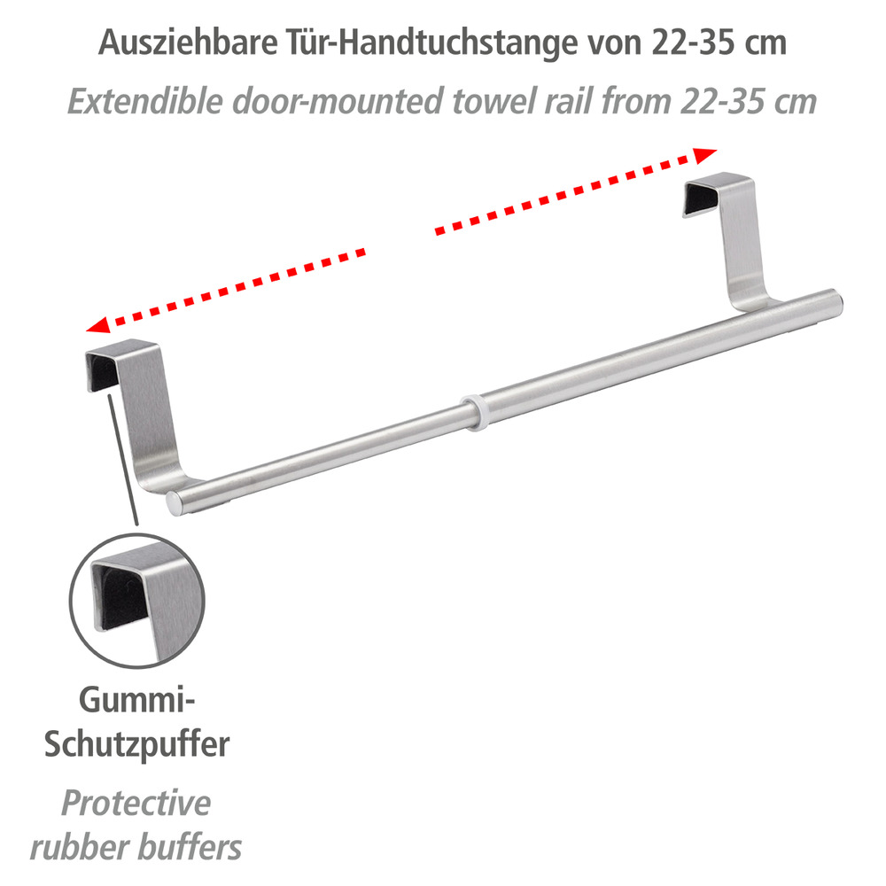 Porte-serviettes à suspendre télescopique  extensible, acier inox