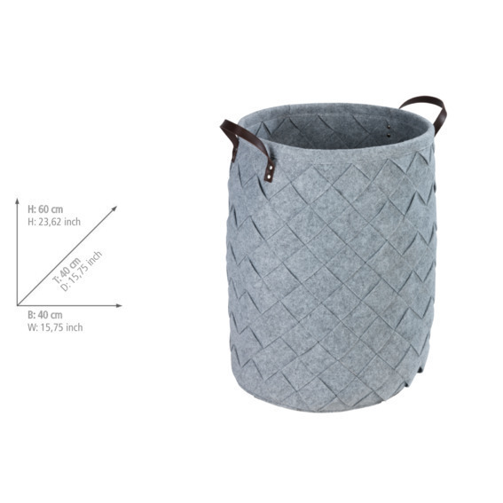 Panier à linge Trovo gris  corbeille à linge, 75 l