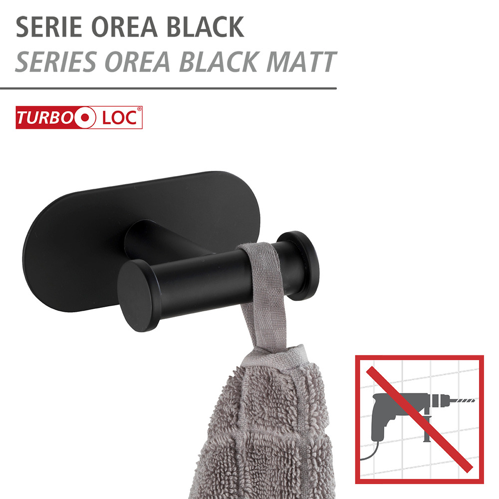 Turbo-Loc® Crochet Duo Orea Black mat  fixer sans percer