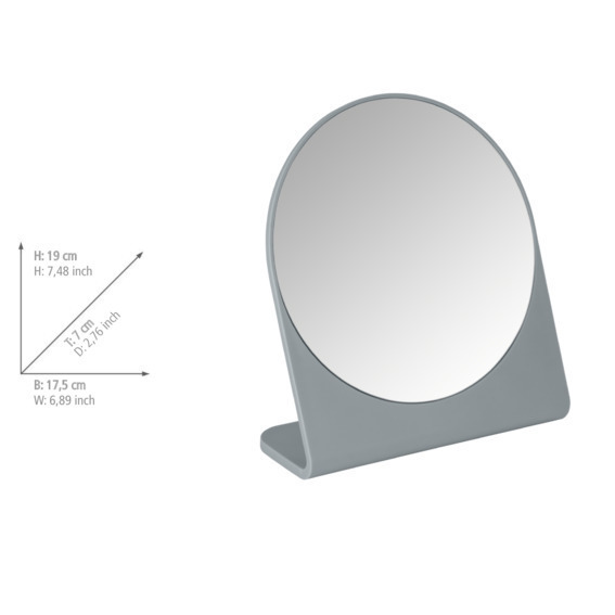 Miroir cosmétique Marcon gris  plastique