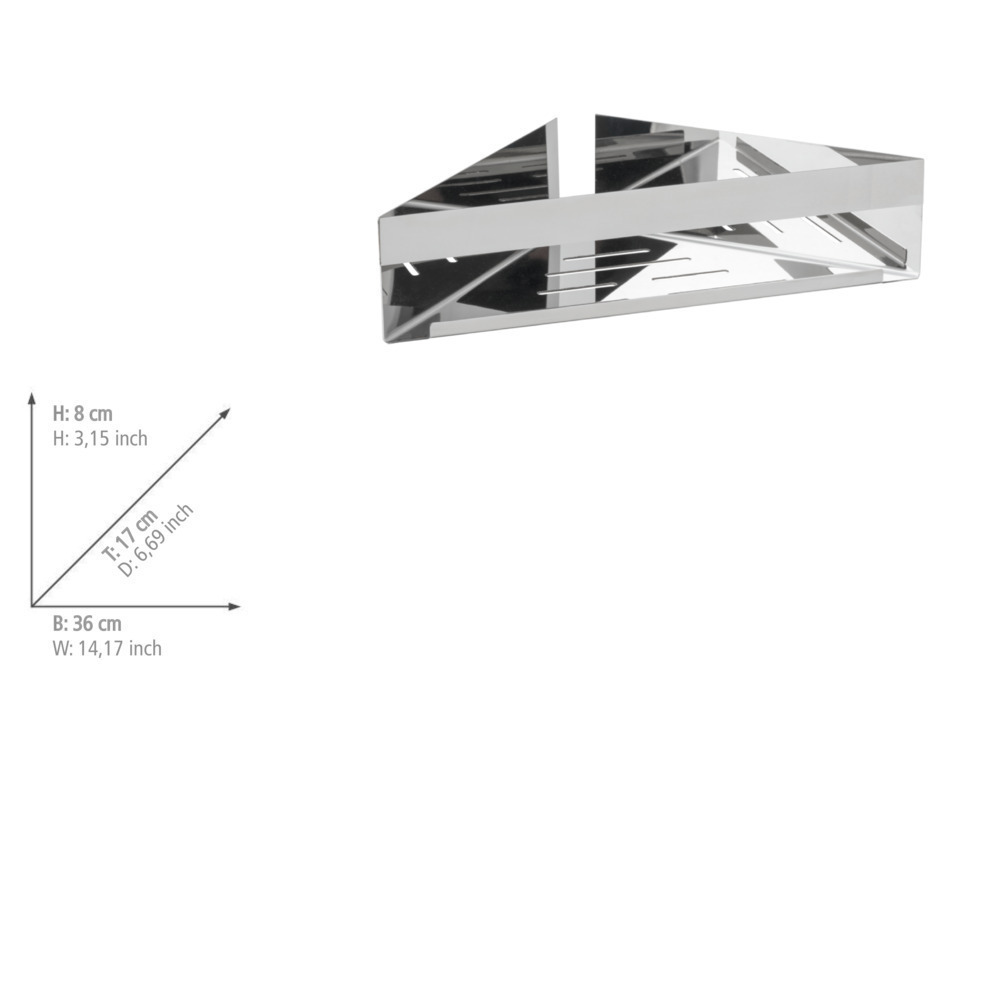 Étagère d'angle  Fixation sans percer avec une pastille adhésive spéciale