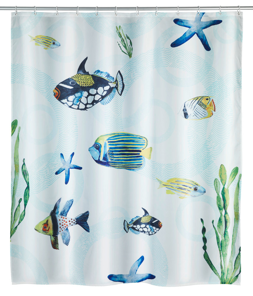 Rideau de douche Aquaria  polyester, 180 x 200 cm, lavable