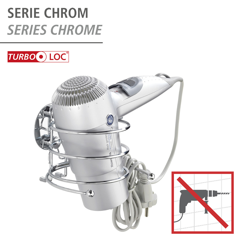 Turbo-Loc® porte sèche-cheveux  fixer sans percer