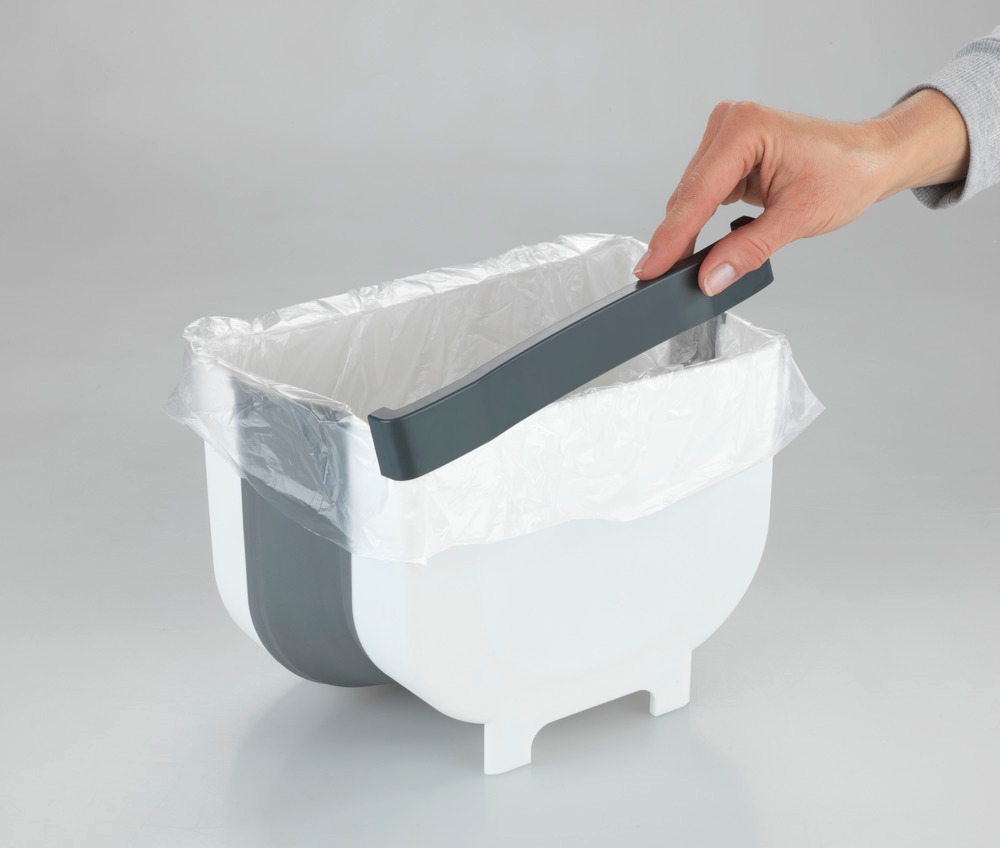 Bac de collecte pour déchets, compost, à accrocher au placard de cuisine, retractable, capacité 5L  Collecteur pour compost