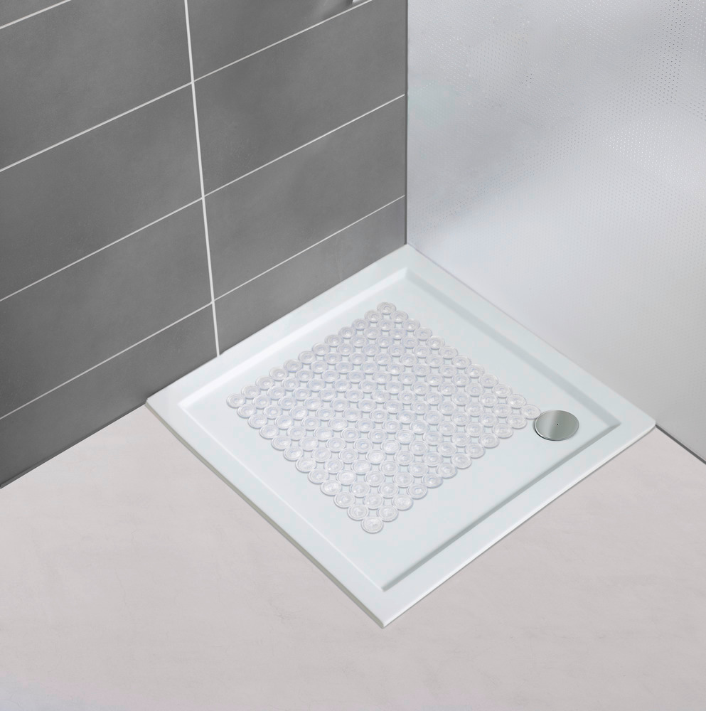 Tapis de douche antidérapant, 54x54 cm, Belem transparent  antidérapant