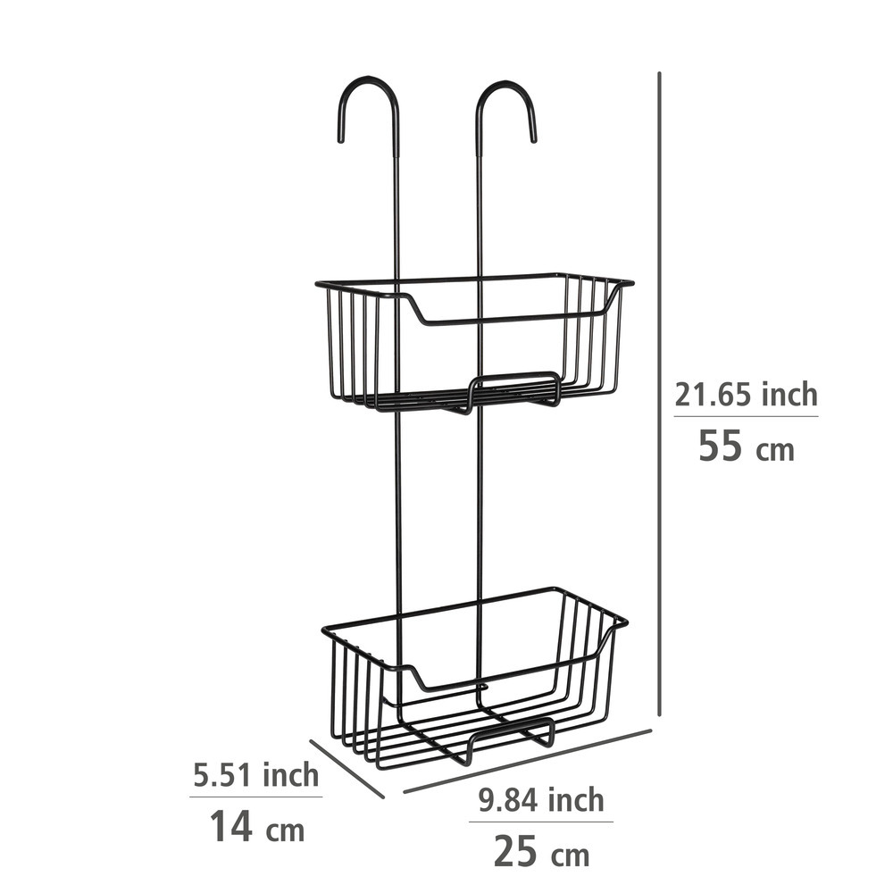 Caddy de douche thermostatique Milo Noir, 2 étages  Acier inoxydable