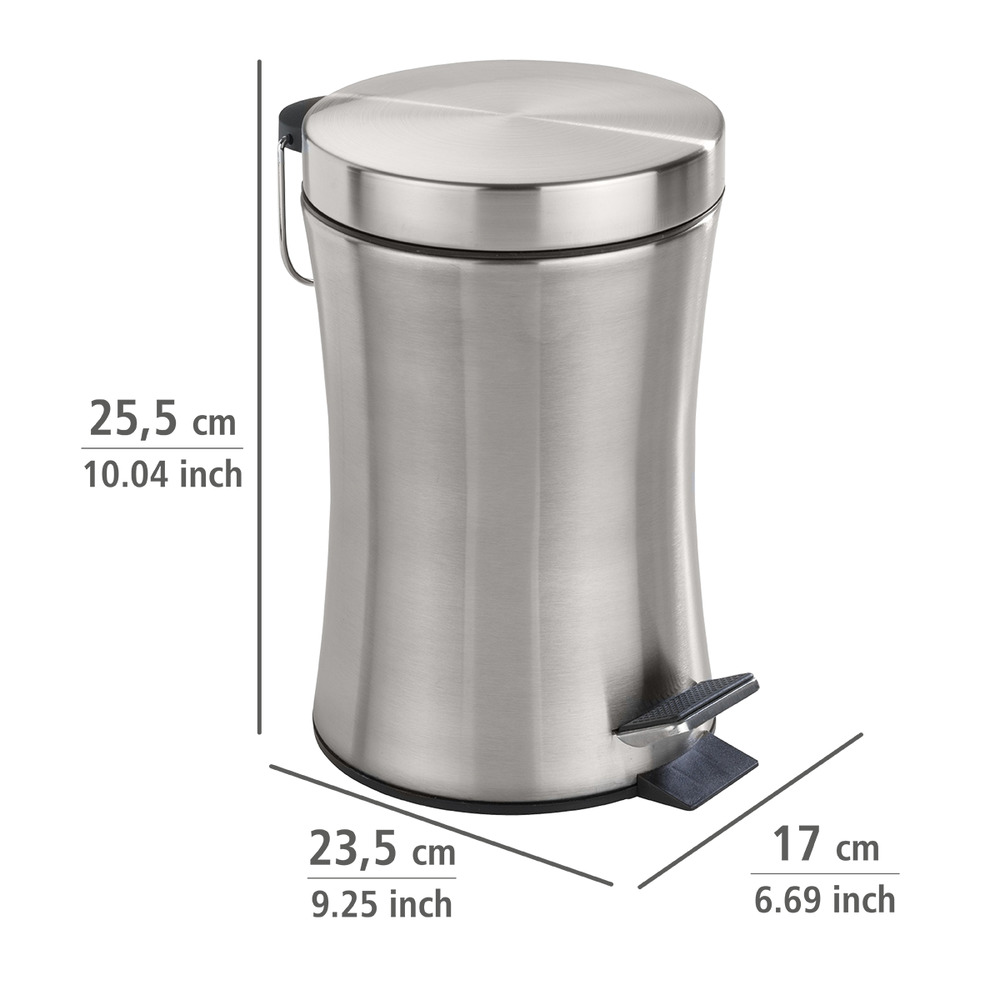 Poubelle cosmétique à pédale cosmétique Pieno  3 l, acier inox