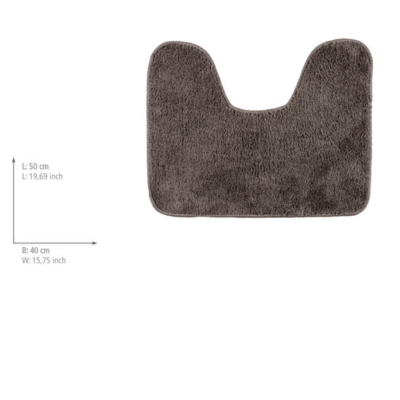 Tapis de contour WC taupe  polyester, 40 x 50 cm