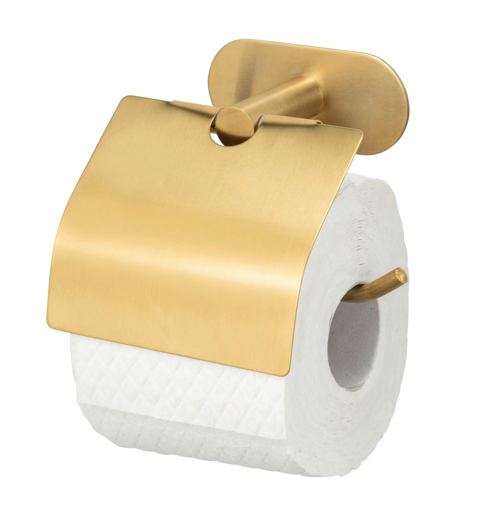 Porte-papier toilette Turbo-Loc® avec couvercle Orea or mat  Fixation sans perçage