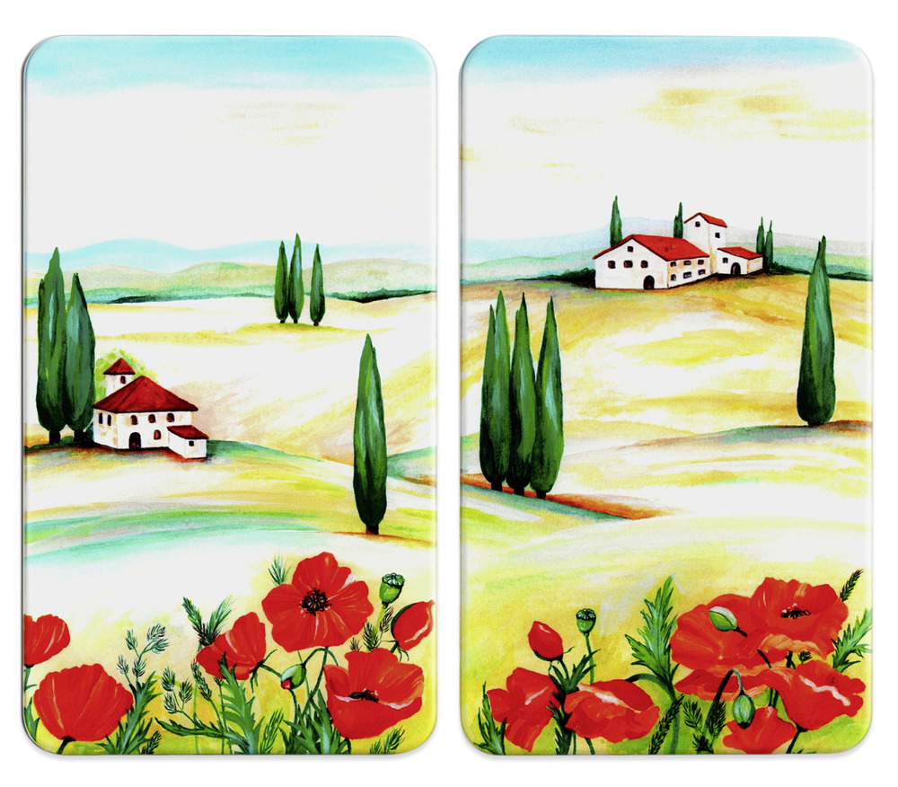 Protection plaque de cuisson en verre "Toscane", lot de 2  pour tous les types de feux