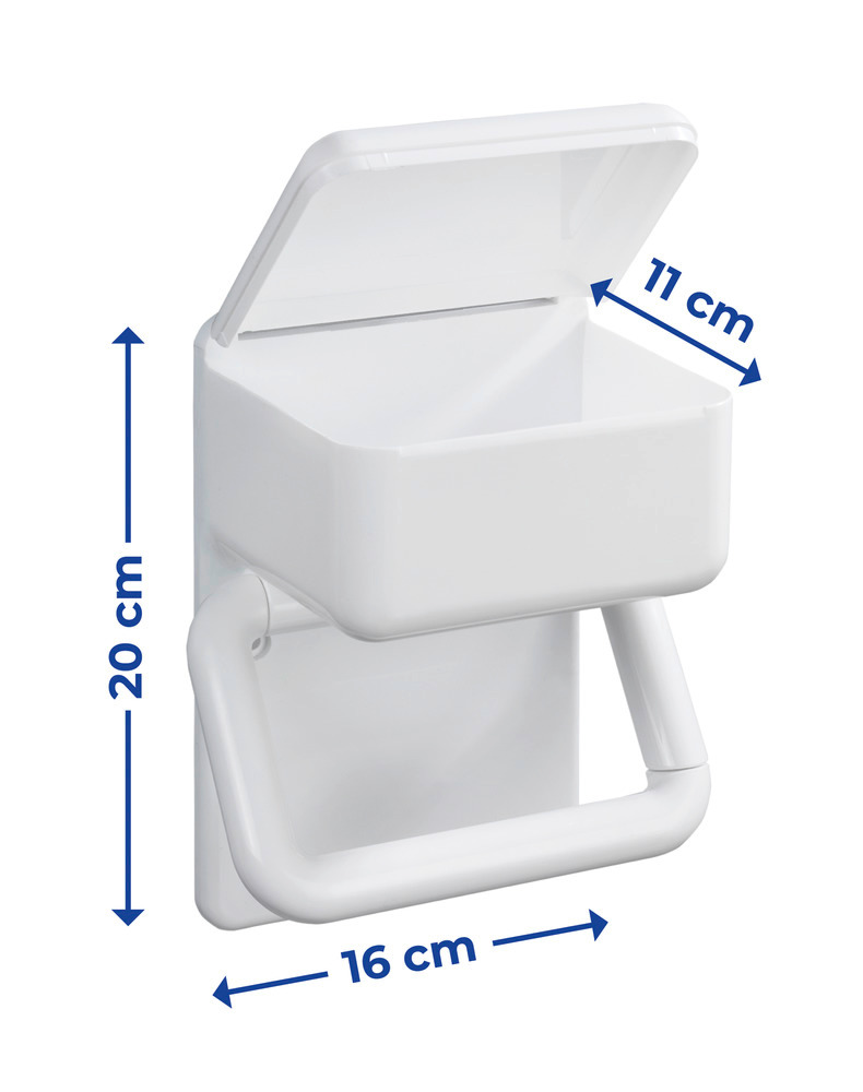 Porte-rouleau WC 2en1  avec rangement pour lingettes humides