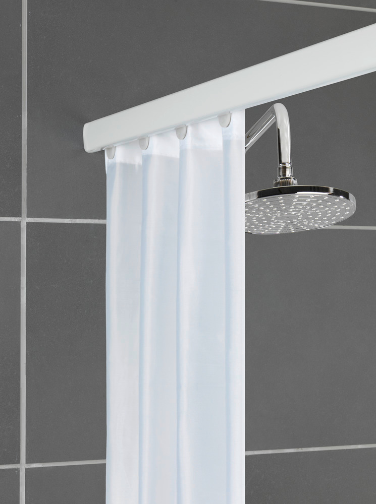 Barre de douche télescopique Era, Tringle de douche, fixation sans perçage, Blanc, 75-125 cm  Tringle de douche