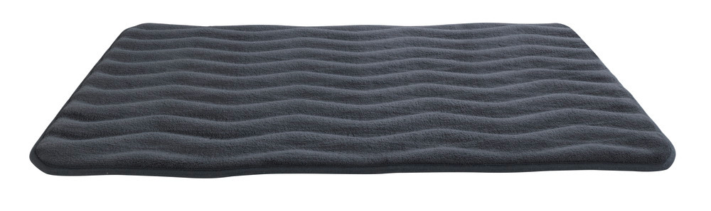 Tapis de bain Mémoire de forme Waves anthracite  polyester, 50 x 80 cm