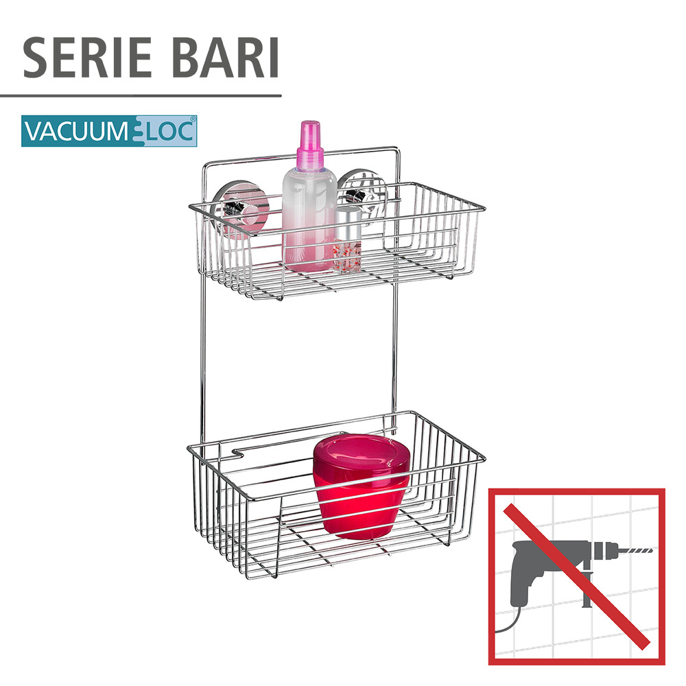 Vacuum-Loc® étagère murale à 2 niveaux Bari  fixer sans percer