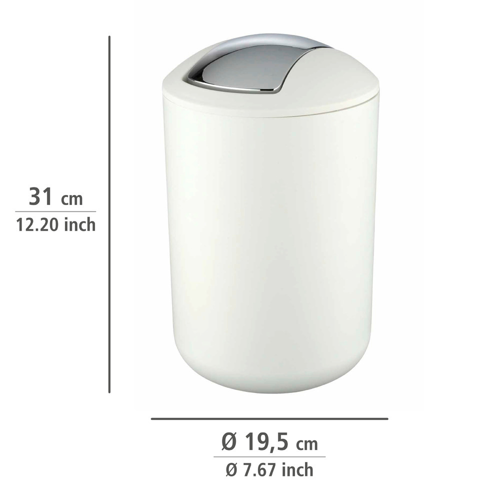 Poubelle à couvercle oscillant Brasil L blanc  6,5 l