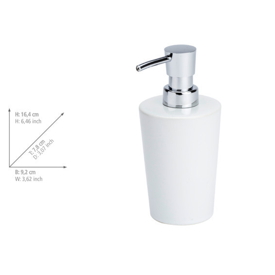 Distributeur de savon Coni blanc  rechargeable, jusqu'à 300 ml