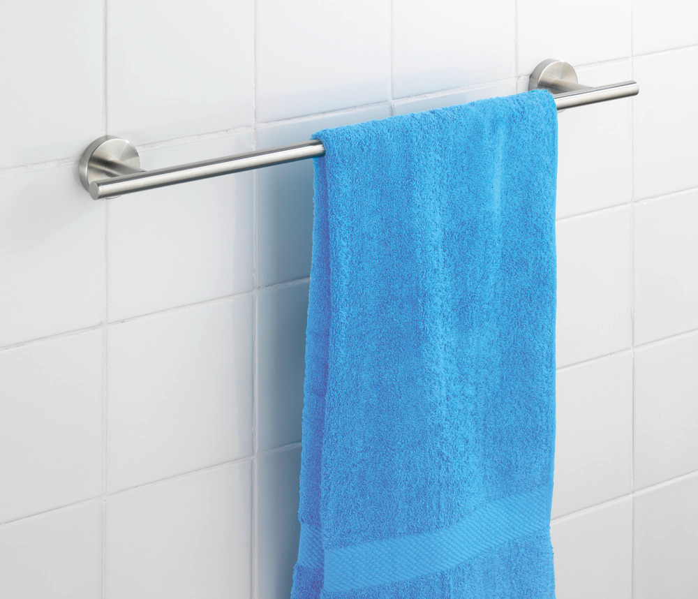 Barre porte serviettes murale salle de bain Uno Bosio mat, L60 cm  inoxydable