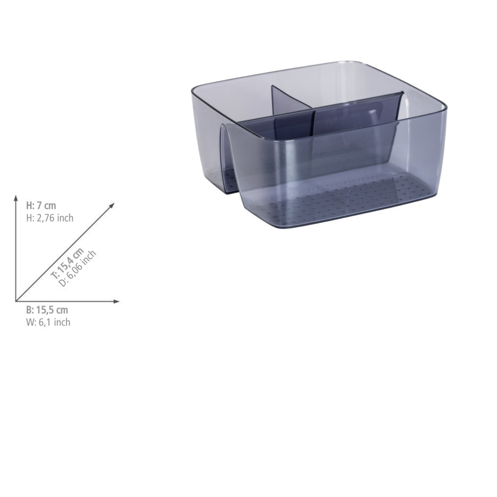 Boîte de rangement San Diego Gris, 3 compartiments  en bouteilles PET 100 % recyclées