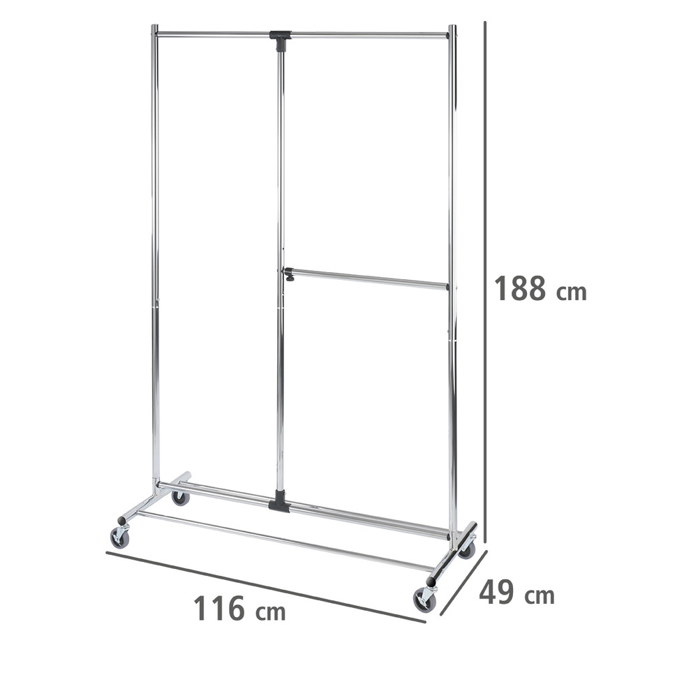 Porte-vêtements Profissimo  réglable en hauteur, 4 roulettes