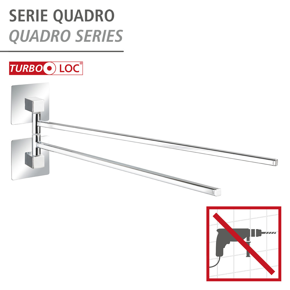 Turbo-Loc® porte-serviettes à 2 bras mobiles Quadro  inoxydable