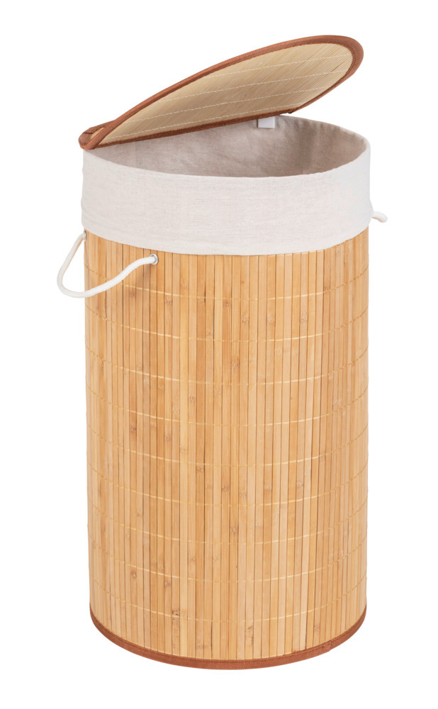 Panier à linge Bambou Naturel  corbeille à linge, 55 l