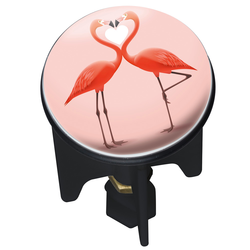 Bouchon d'évier Pluggy® Flamingo Love  pour tous les écoulements courants dans le commerce