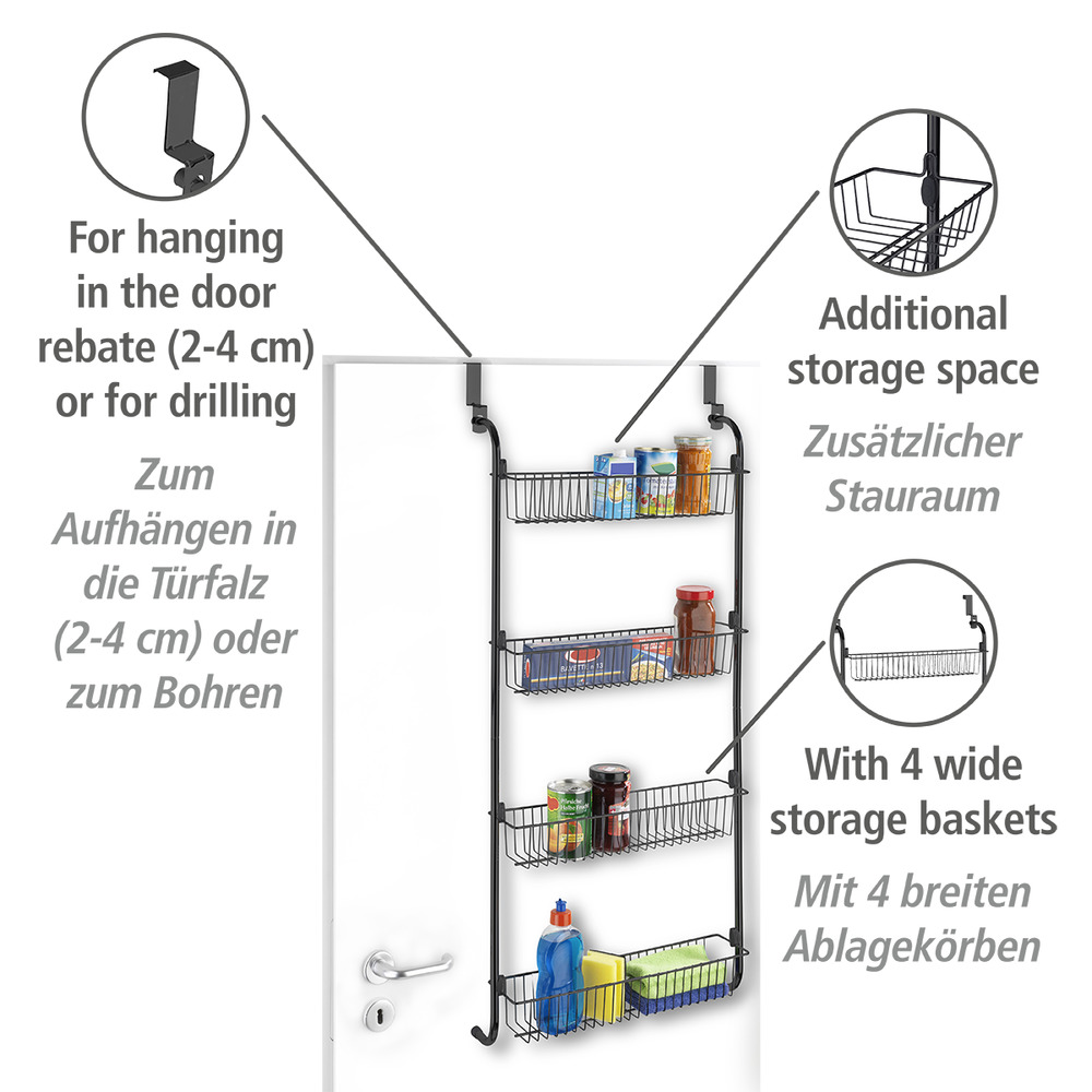Étagère de porte avec 4 paniers  Étagère suspendue