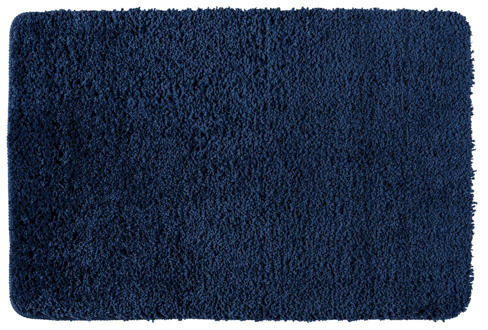 Tapis de bain Belize bleu marine  microfibre