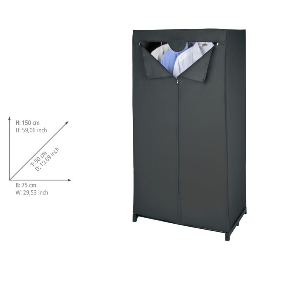 Armoire-penderie Deep Black  avec fermeture éclair