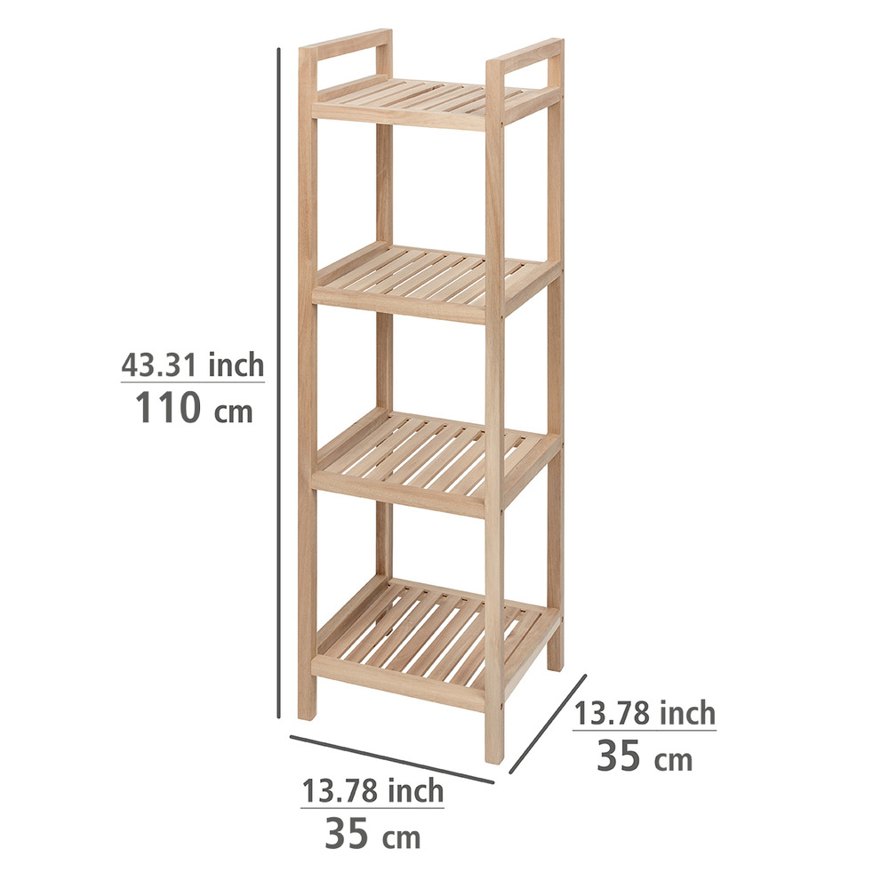 Etagère à poser 4 niveaux, bois FSC, Acina, 35x110x35 cm  Etagere 4 niveauxbois d'acacia