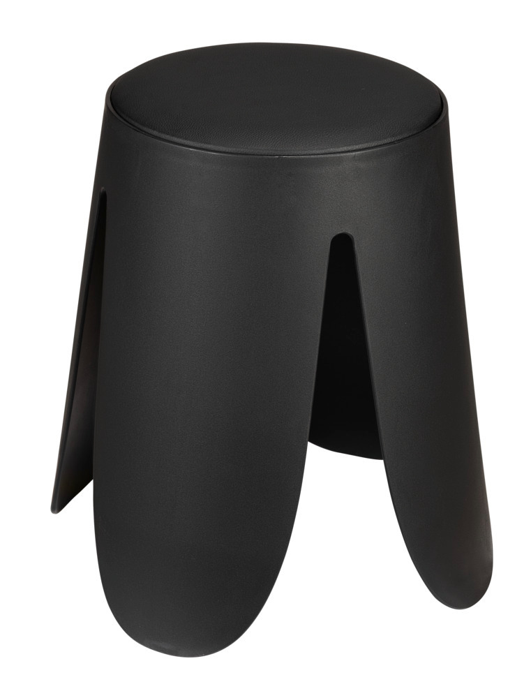 Tabouret de salle de bain Comiso Noir mat  peut supporter jusqu'à 180 kg