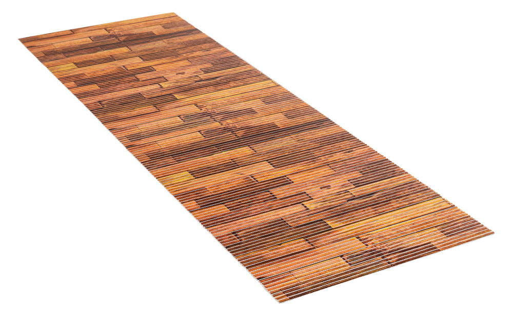 Tapis de bain en mousse, effet Parquet bois, 65x200 cm, Lambris  usage dans toute la maison, antidérapant