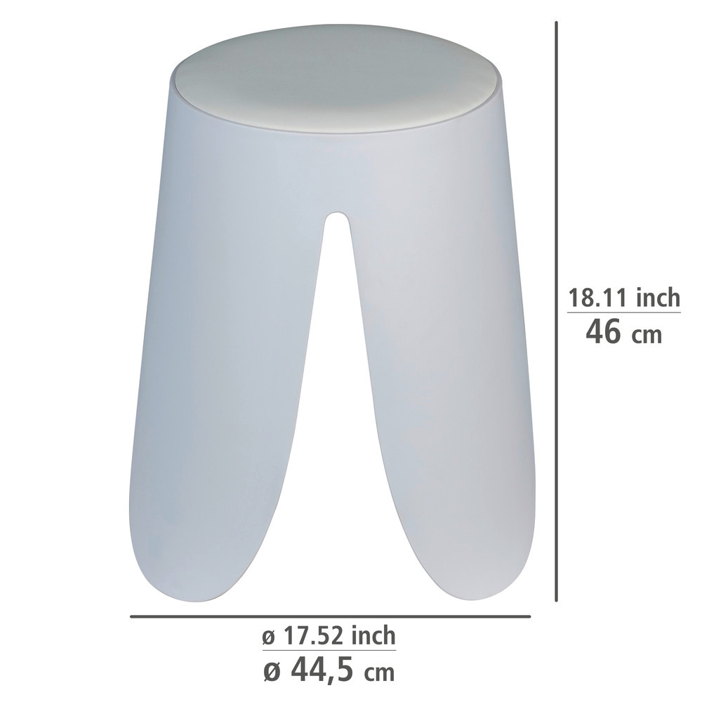 Tabouret de salle de bain Comiso Blanc mat  peut supporter jusqu'à 180 kg