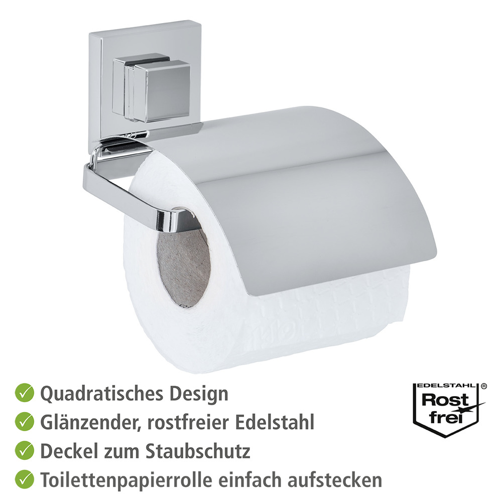 Vacuum-Loc® dérouleur de papier WC avec couvercle en acier inox Quadro  fixer sans percer