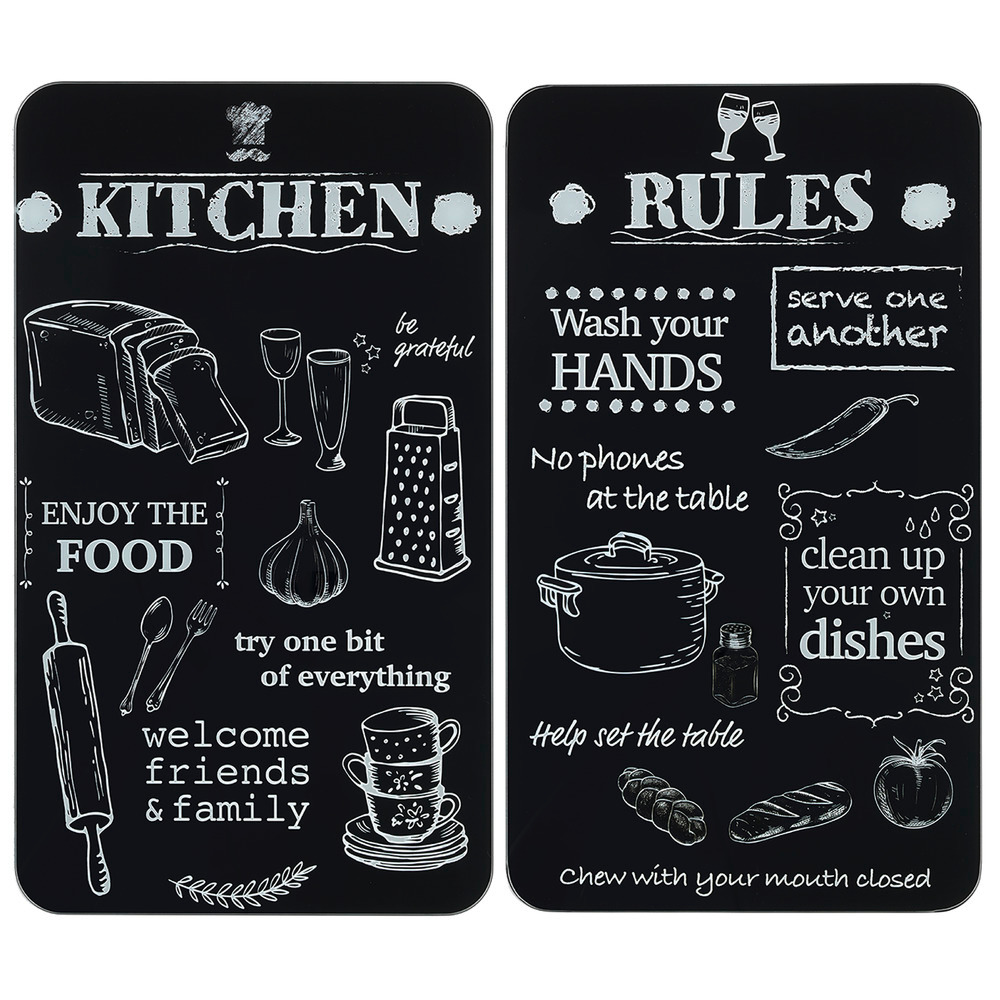 Couvercle Univ. 2pcs KITCHEN RULES  pour tous les types de cuisinières