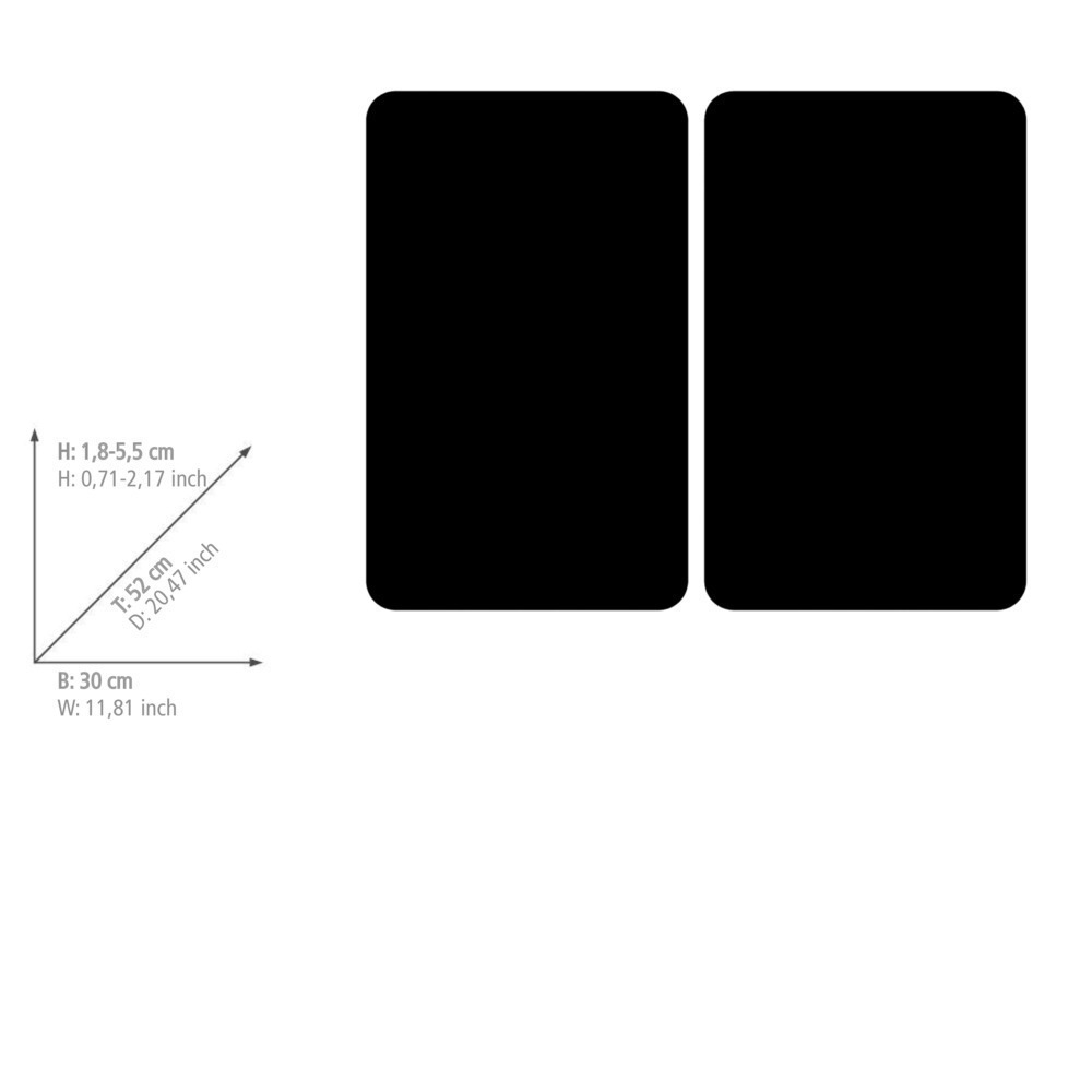 Protection plaque de cuisson, couvre plaque de cuisson en verre noir, Lot de 2, 30 x 52 cm  pour tous les types de plaques de cuisson