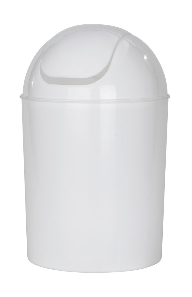 Poubelle à couvercle oscillant Economic blanc  6 l, plastique