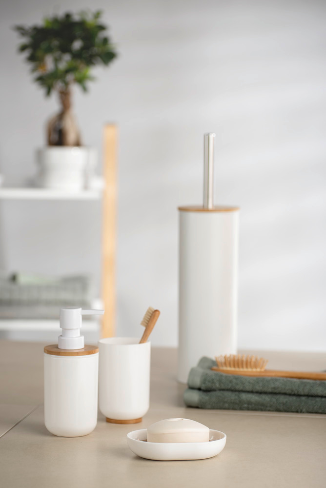 Brosse WC Posa blanc  plastique, bambou