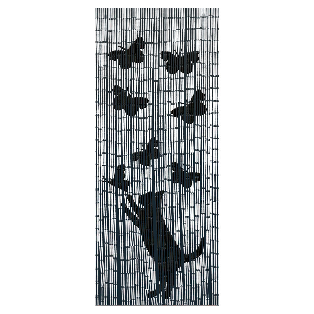 Rideau de bambou Chat et Papillon  90 x 200 cm