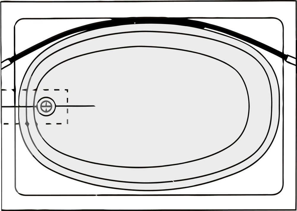 Barre de baignoire arrondie chromée  Ø 2.5 cm, 110-200 cm