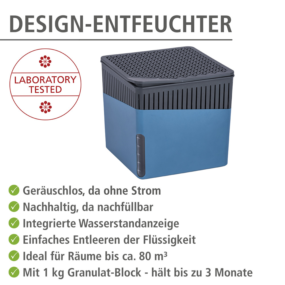 Déshumidificateur d'intérieur Cube 1000 g bleu  Déshumidificateur d'air