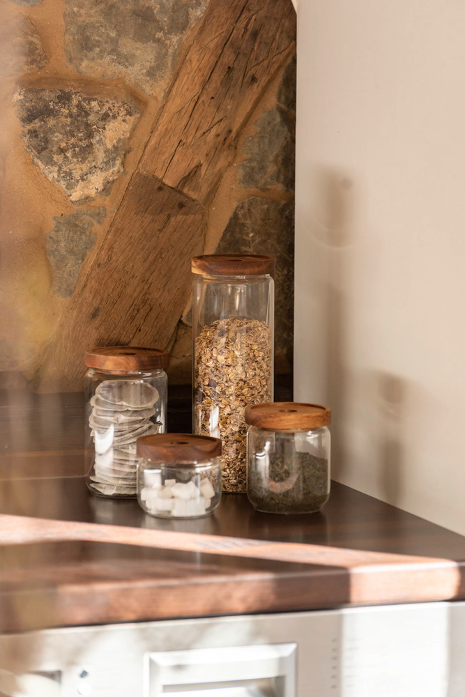 Boîte de conservation alimentaire Vido 1,0 litres  Boîte en verre avec couvercle en bois d'acacia