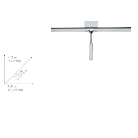 Raclette de douche, raclette salle de bain, avec fixation adhésive sans perçage, 40x16.5 cm  surface de balayage extra large