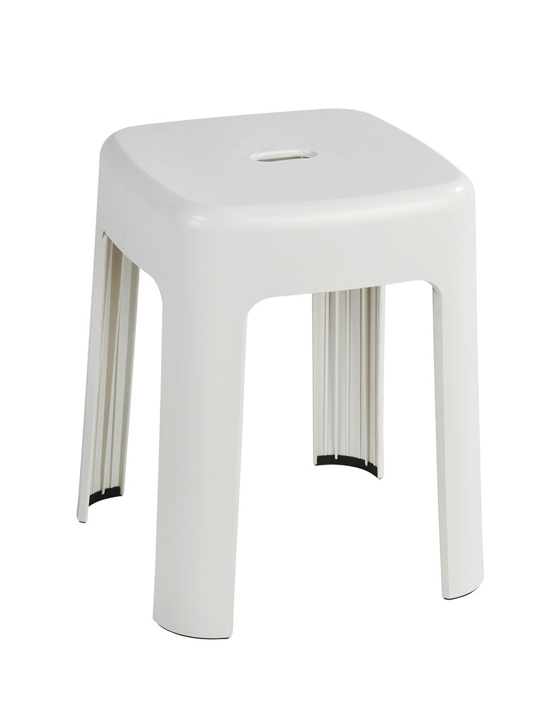 Tabouret de salle de bains Alaska blanc  plastique, tabouret de douche