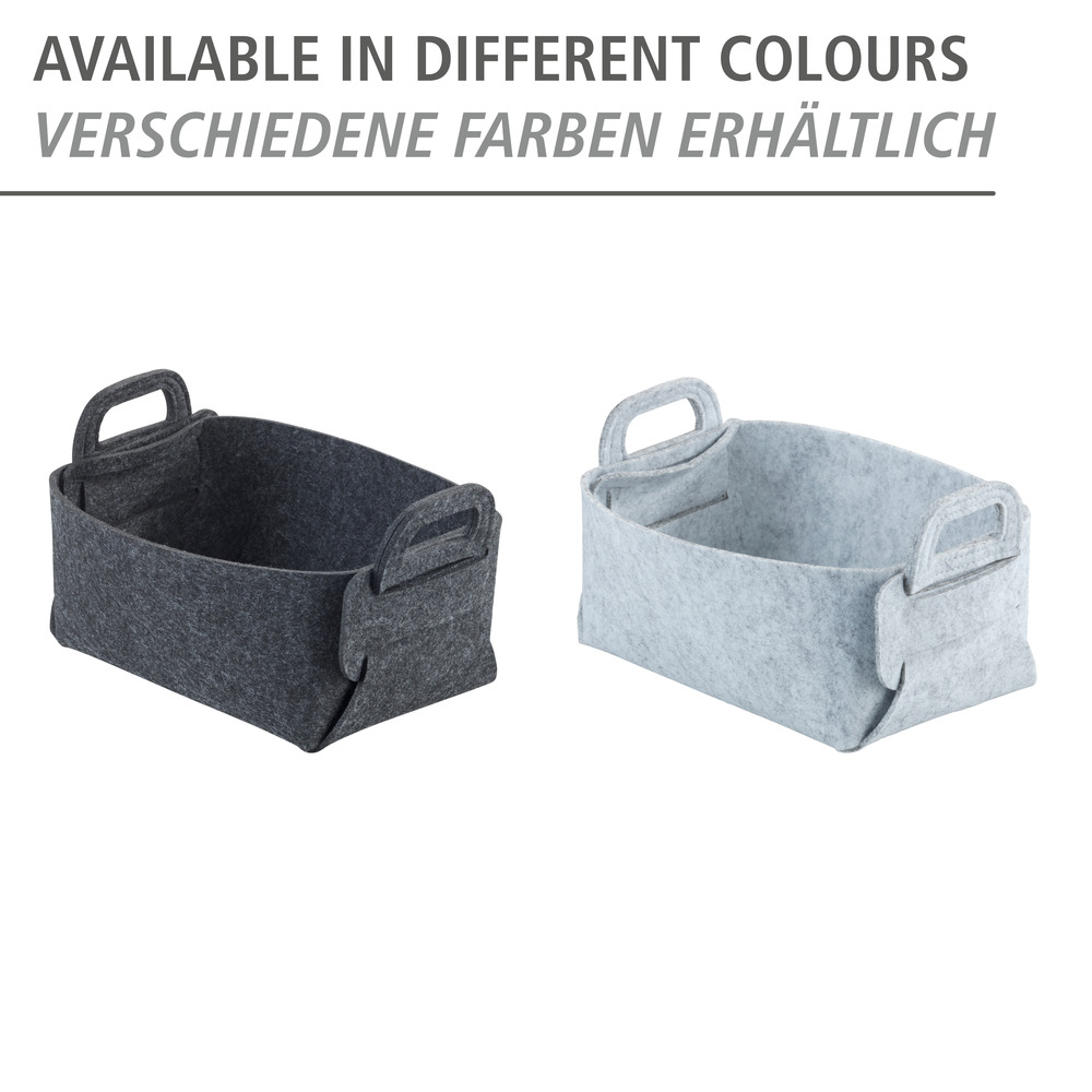 Panier en feutre Nina S Gris clair  Pliable et peu encombrant pour le rangement