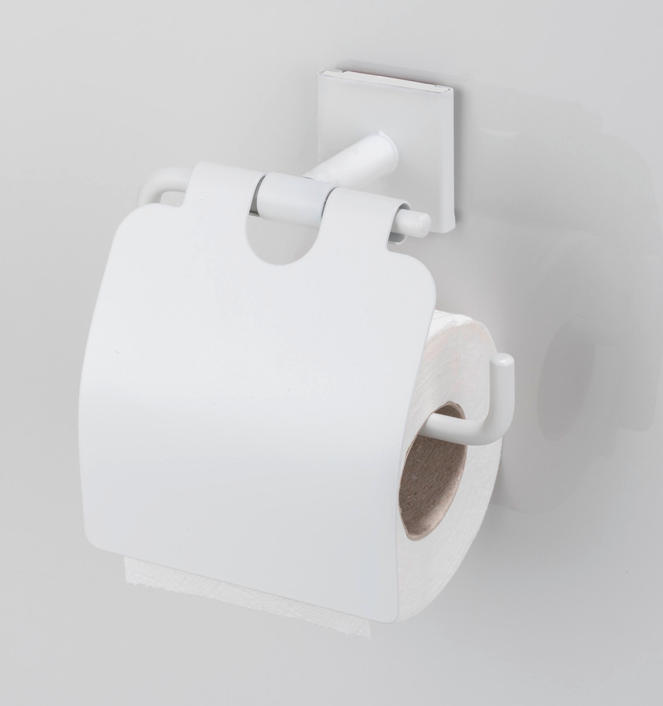 Distributeur de papier toilette Turbo-Loc® Ovaro Blanc mat  Acier inoxydable, avec couvercle